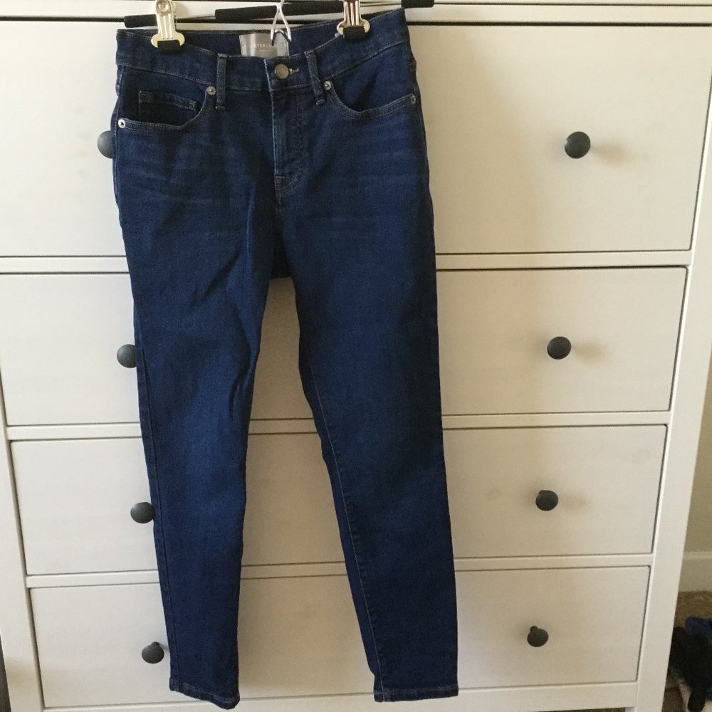 Everlane Mid Rise Skinny 26 Ankle Dark Blue Wash